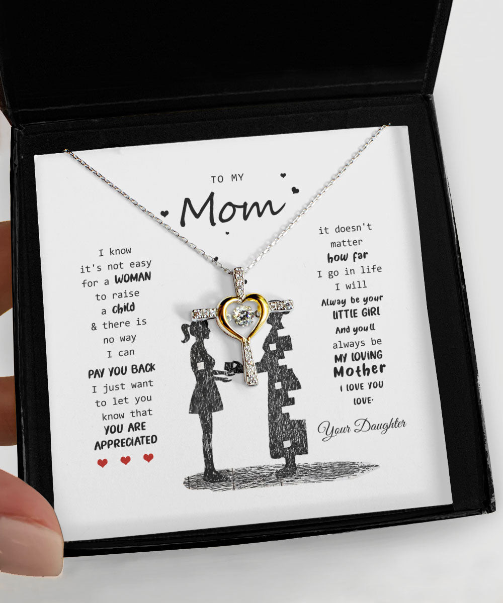 Mother Necklace You Will Always Be My Loving Mother Cross Dancing Necklace